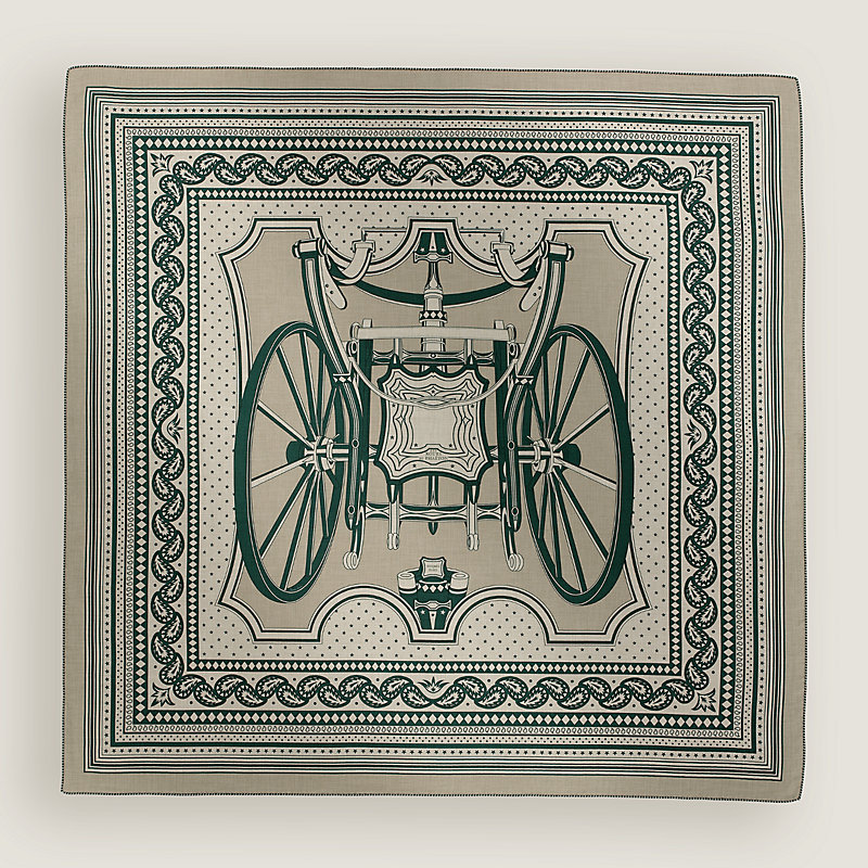 Les Roues de Phaeton Bandana shawl 140 | Hermès Finland